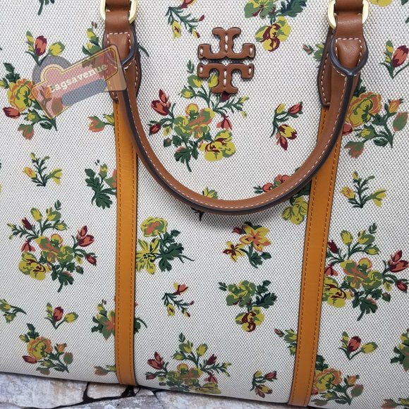 #bagsavenue Yellow Green Floral Christmas Tory Burch Daisy Printed Jumbo - Picture 9 of 16